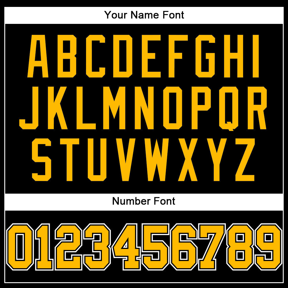 Custom Black Gold-White Authentic Baseball Jersey view 5