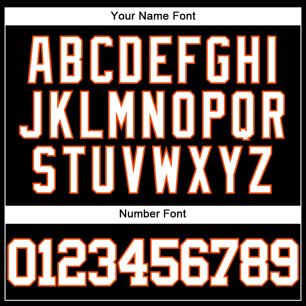 Custom Black White-Orange Authentic Baseball Jersey view 5
