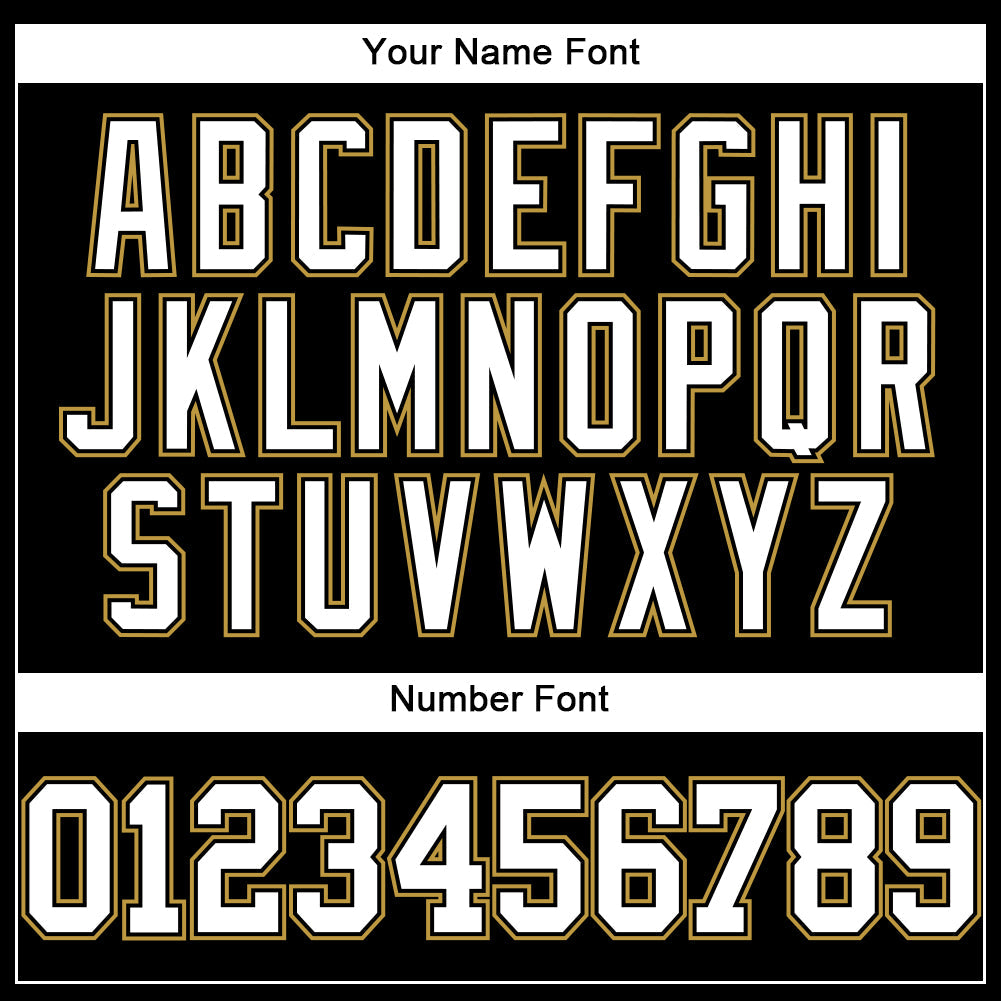 Custom Black White-Old Gold Authentic Baseball Jersey view 5