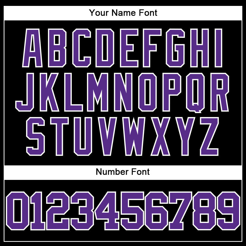 Custom Black Purple=White Authentic Baseball Jersey view 5