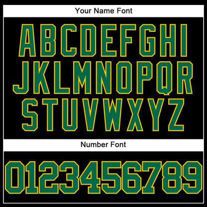Custom Black Kelly Green-Yellow Authentic Baseball Jersey view 5