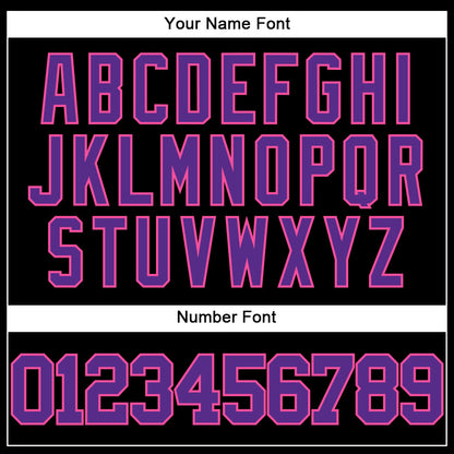 Custom Black Purple-Pink Authentic Baseball Jersey view 5