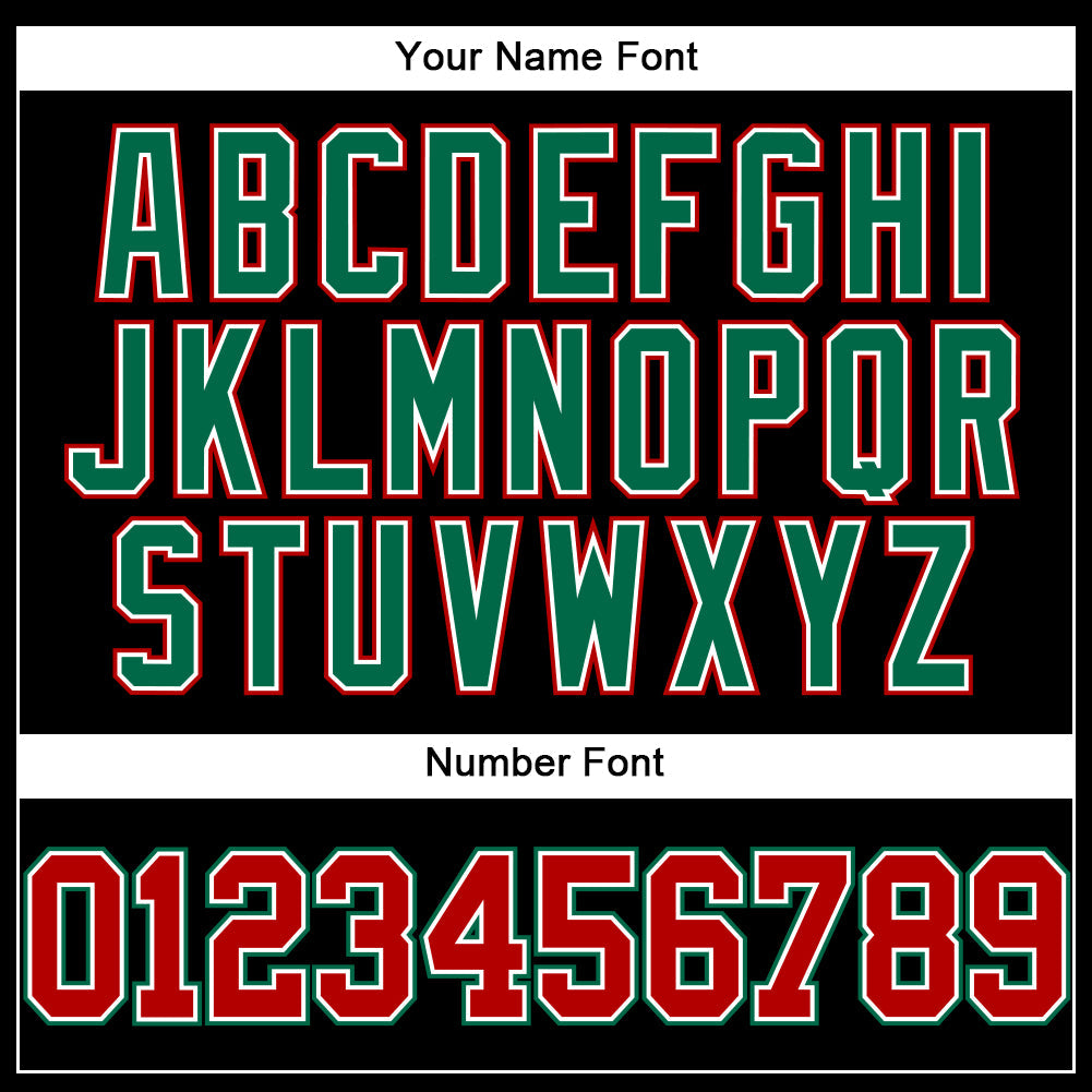 Custom Black Red-Kelly Green Authentic Baseball Jersey view 5