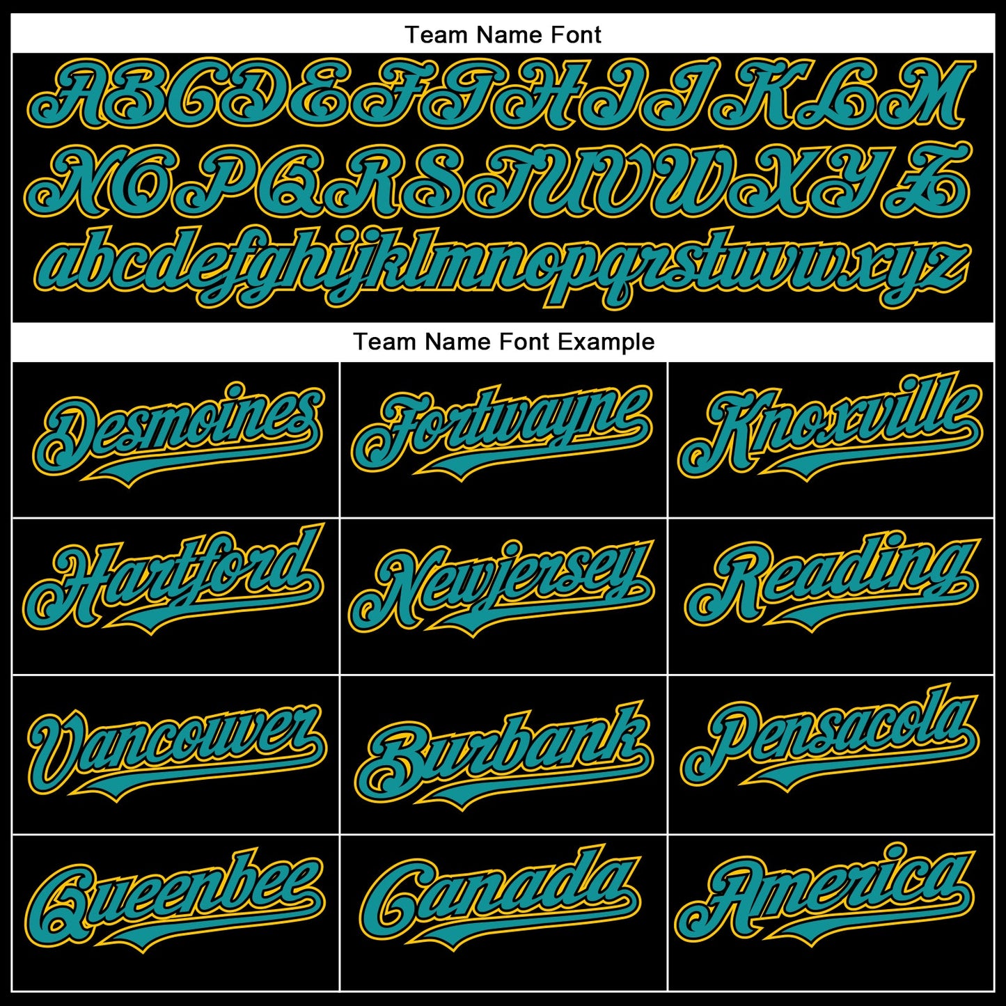 Custom Black Teal-Yellow Authentic Baseball Jersey view 4