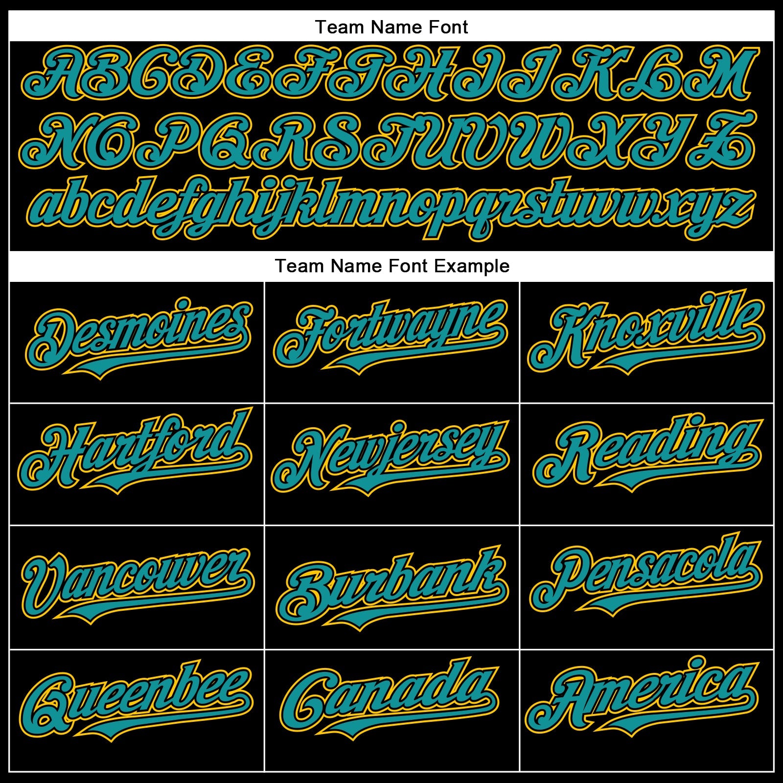 Custom Black Teal-Yellow Authentic Baseball Jersey view 4