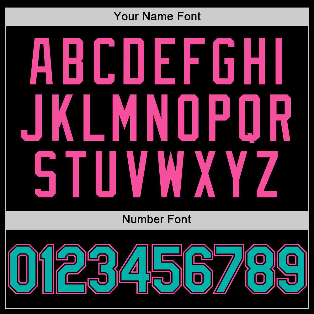 Custom Black Pink Pinstripe Aqua Authentic Sleeveless Baseball Jersey view 4