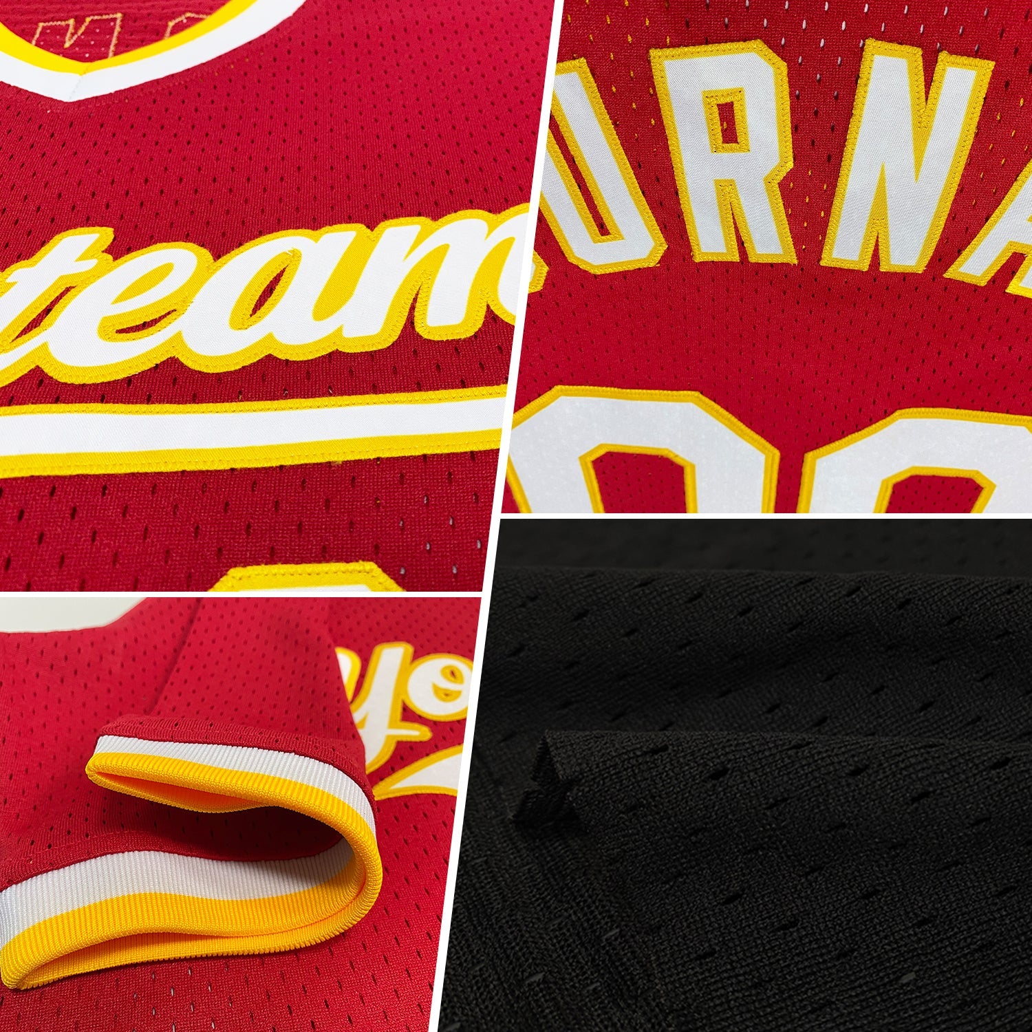 Custom Black Royal-Red Authentic Throwback Baseball Jersey view 2