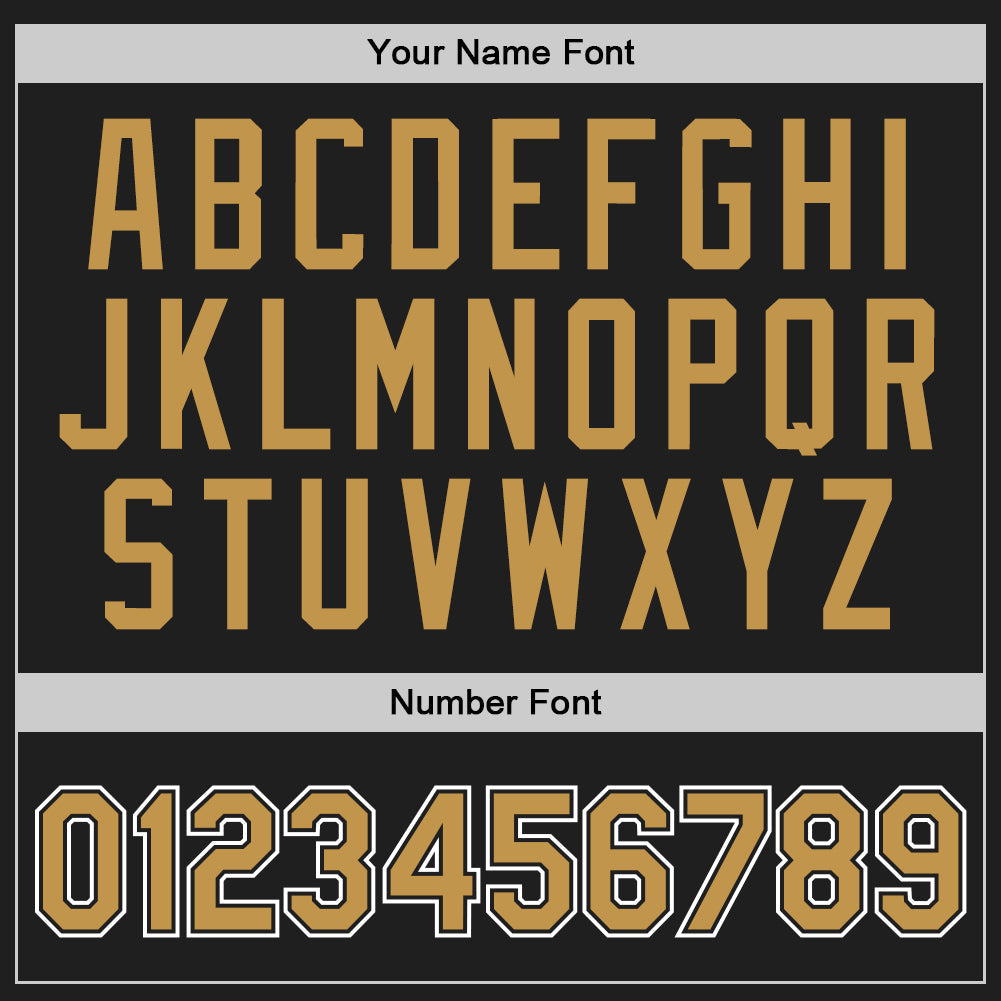 Custom Black Old Gold-White Authentic Throwback Basketball Jersey view 4