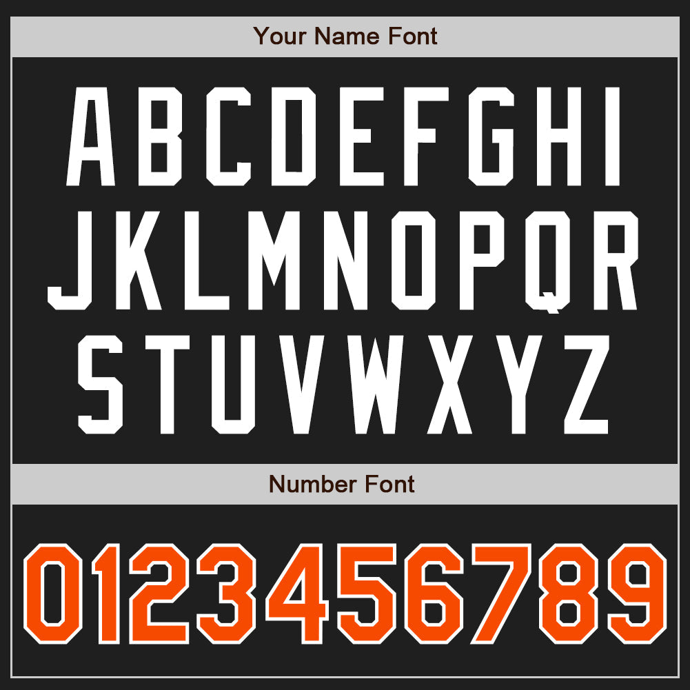 Custom Black Orange-White Authentic Baseball Jersey view 5