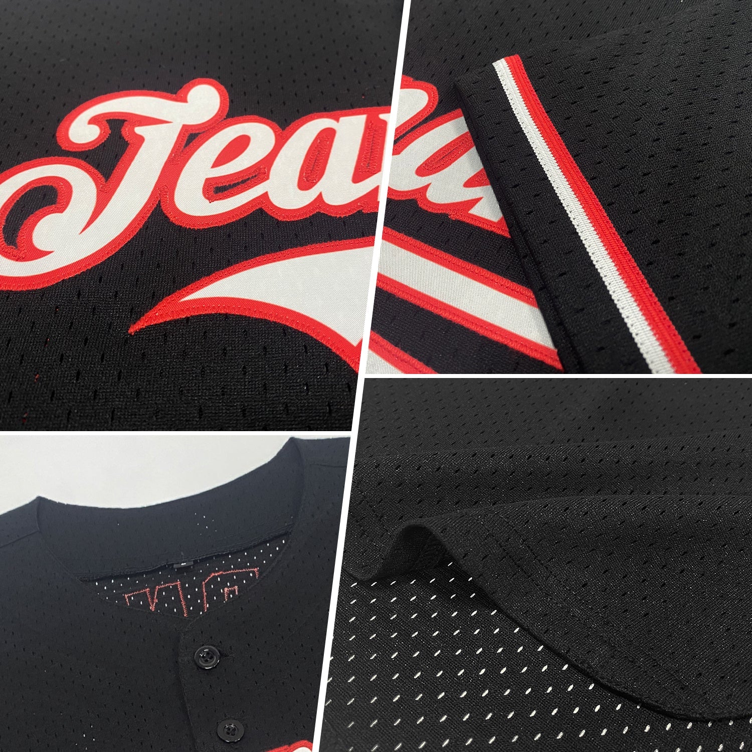 Custom Black Orange Mesh Authentic Throwback Baseball Jersey view 2