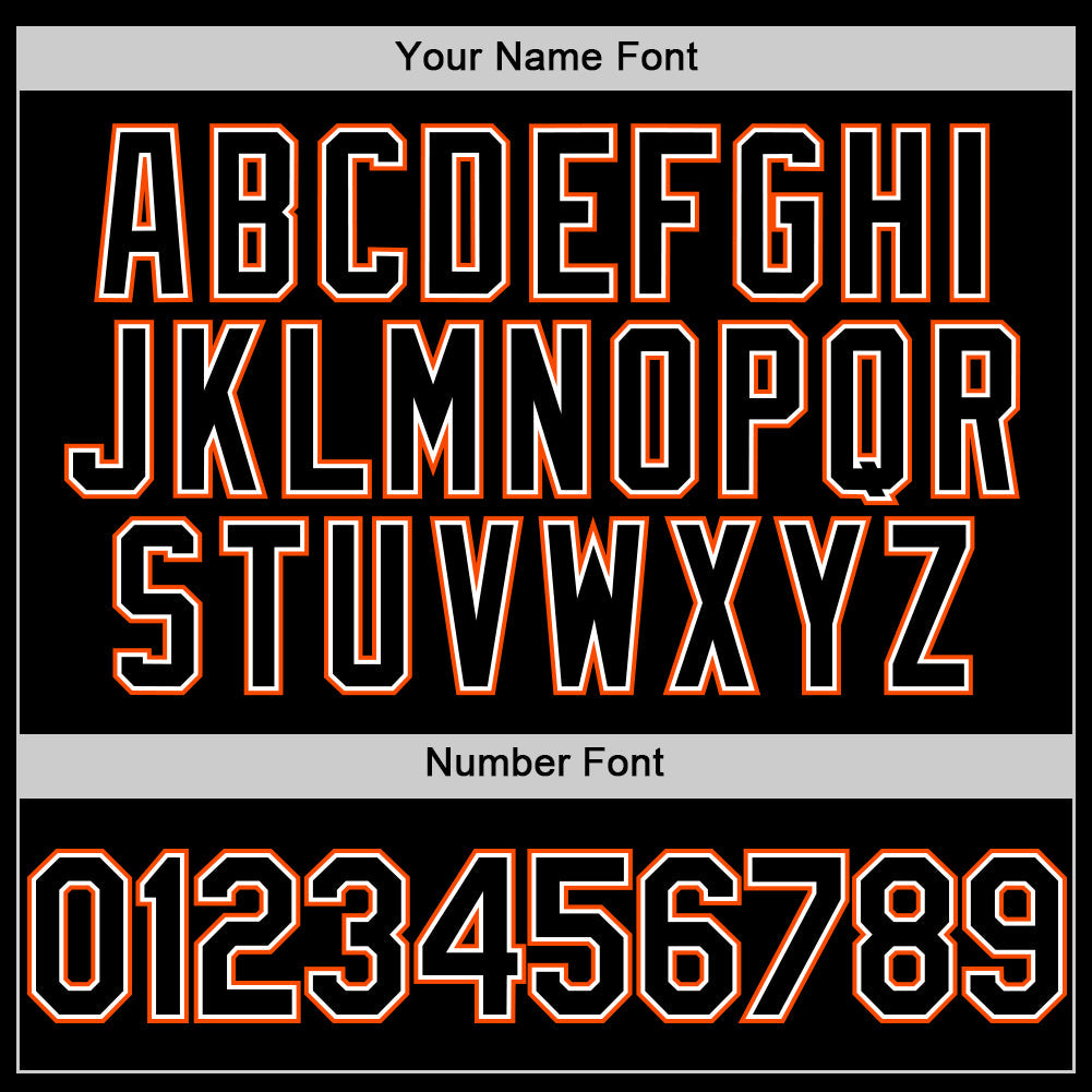 Custom Black White-Orange Mesh Authentic Throwback Baseball Jersey view 5