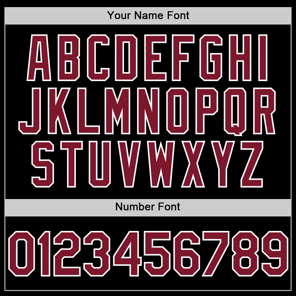 Custom Black Crimson-White Mesh Authentic Throwback Baseball Jersey view 5
