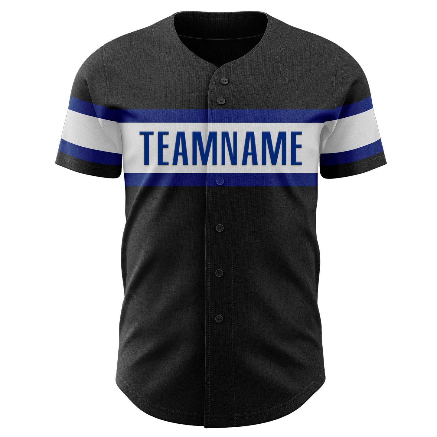 Custom Black Royal-White Authentic Baseball Jersey view 2