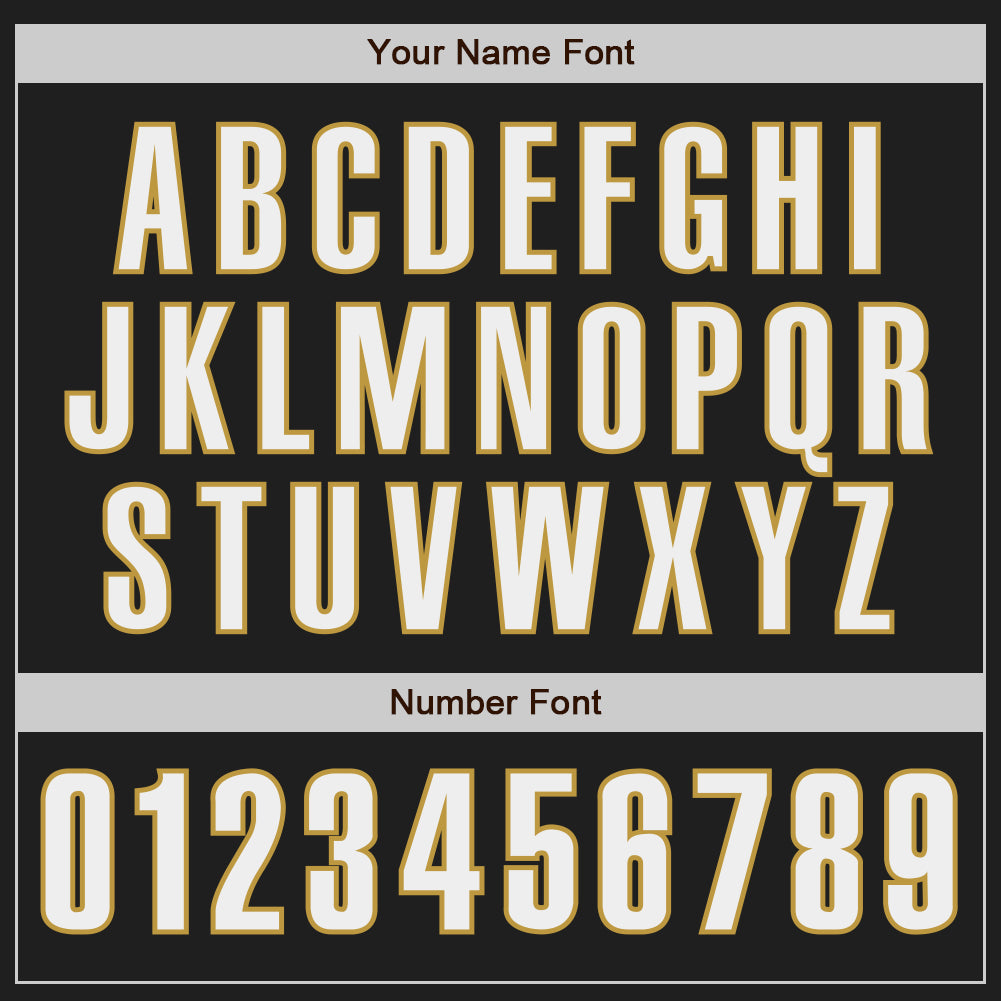 Custom Black White-Old Gold Authentic Baseball Jersey view 5