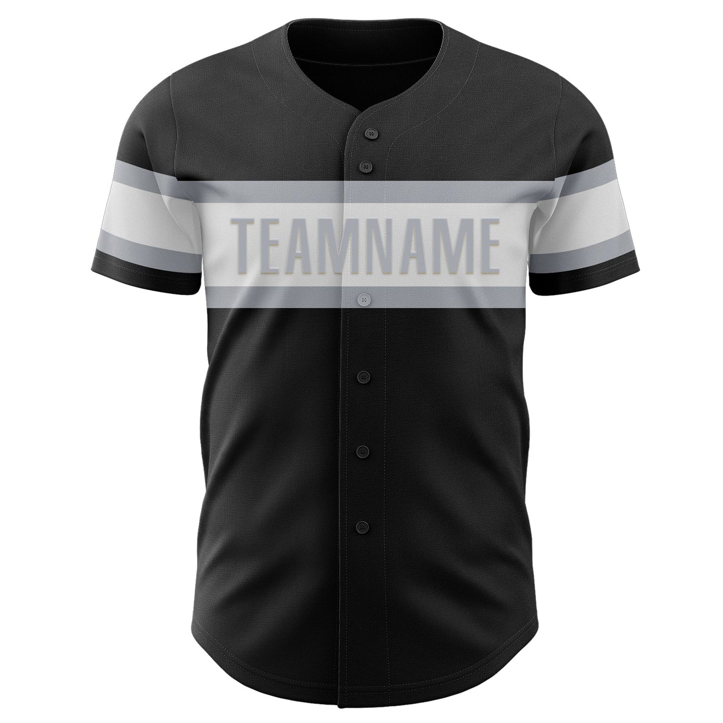 Custom Black White-Gray Authentic Baseball Jersey view 2