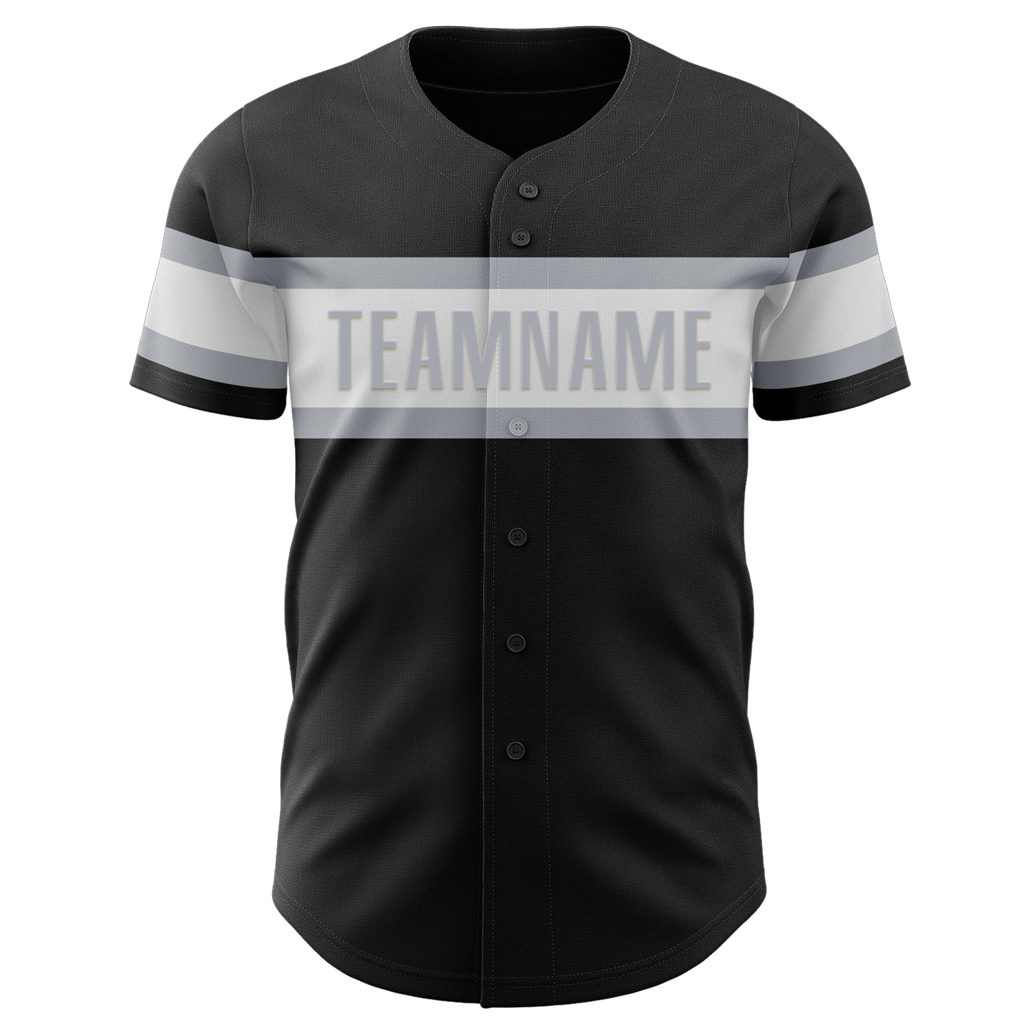 Custom Black White-Gray Authentic Baseball Jersey view 2