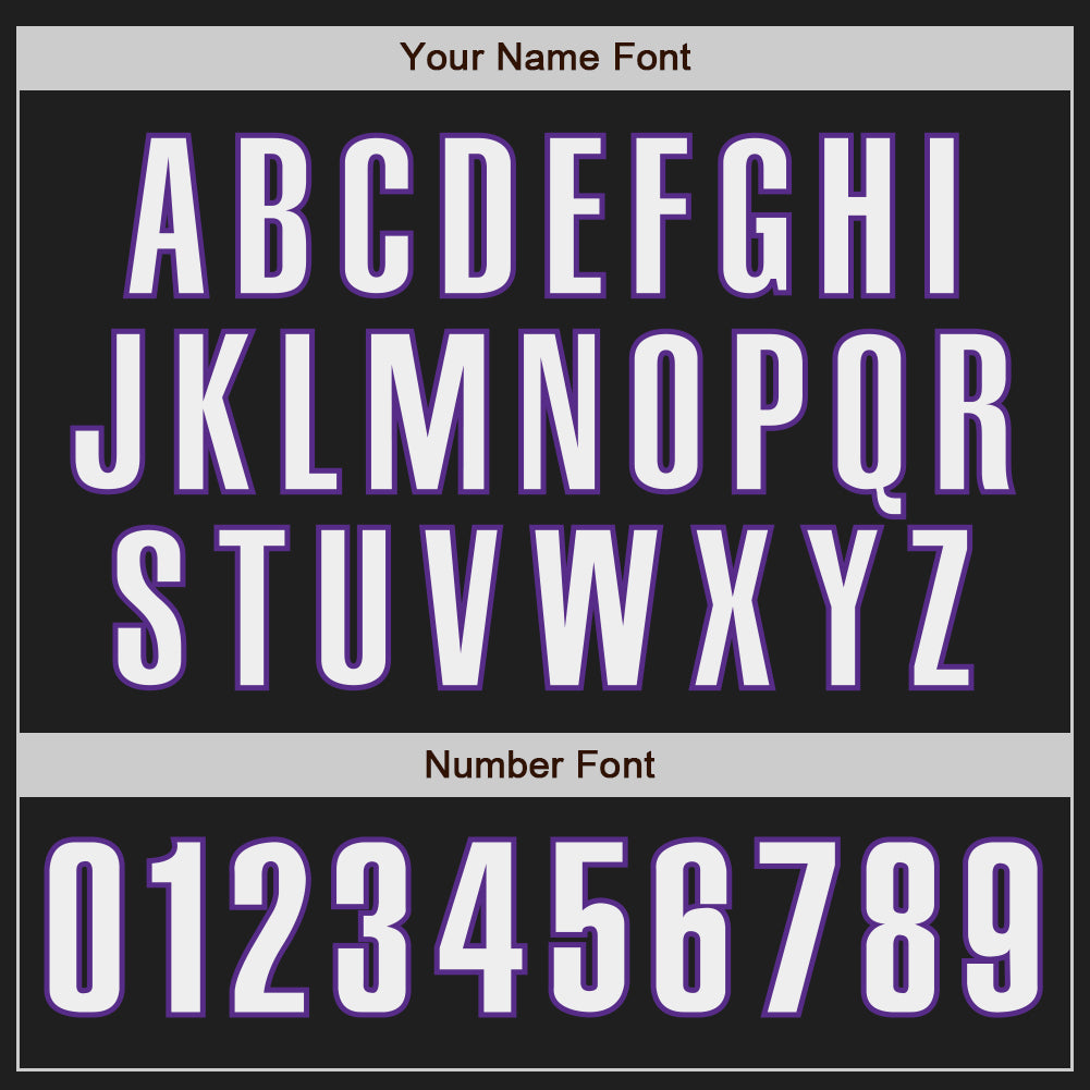 Custom Black White-Purple Authentic Baseball Jersey view 5