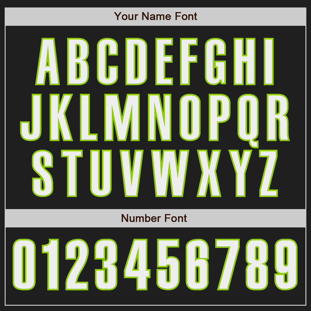 Custom Black White-Neon Green Authentic Baseball Jersey view 5