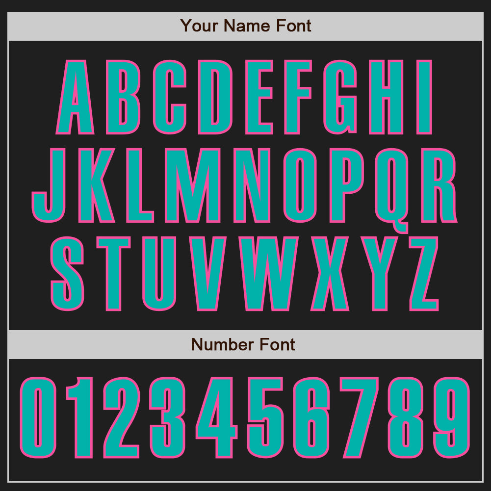 Custom Black Aqua-Pink Authentic Baseball Jersey view 5