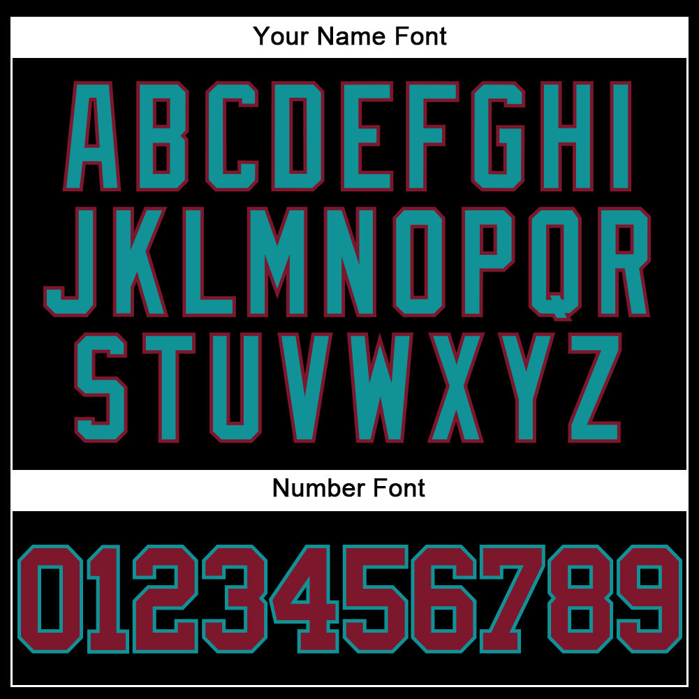 Custom Black Crimson-Teal Mesh Authentic Throwback Baseball Jersey view 5