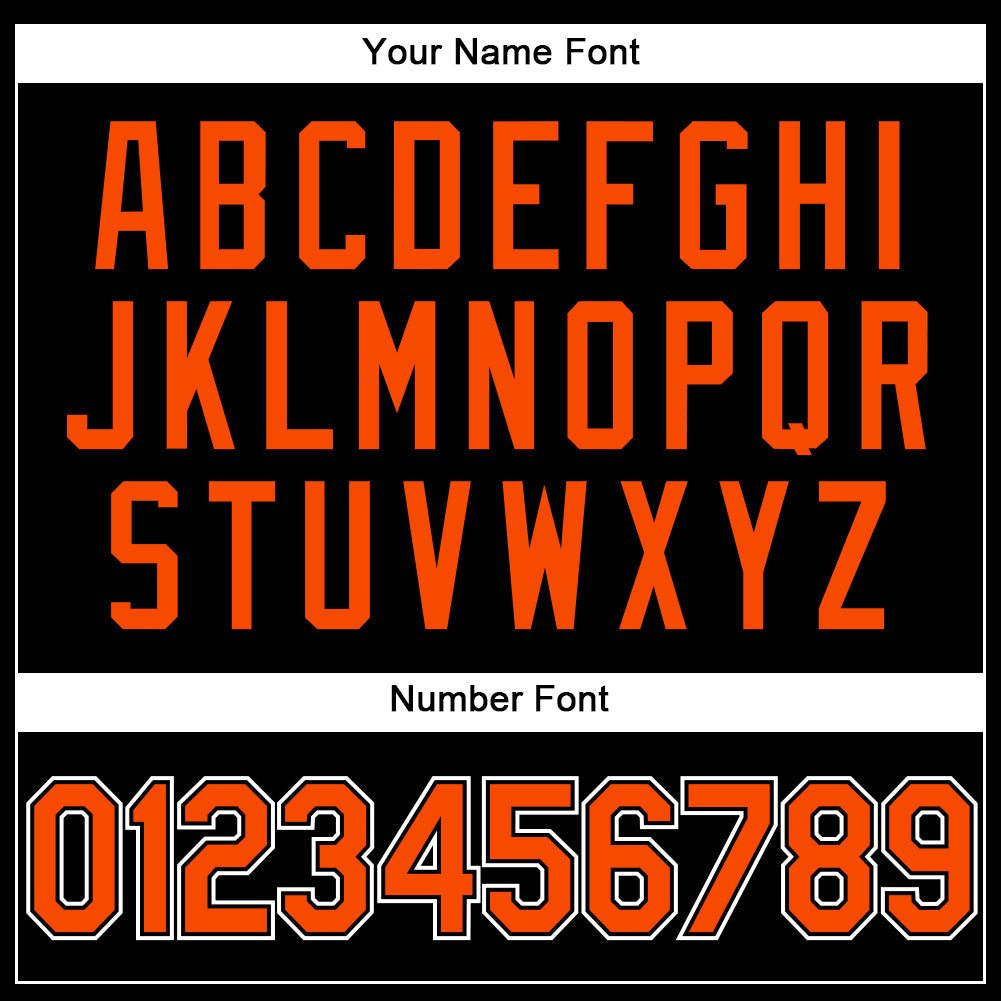 Custom Stitched Black Orange-White Sports Pullover Sweatshirt Hoodie view 5