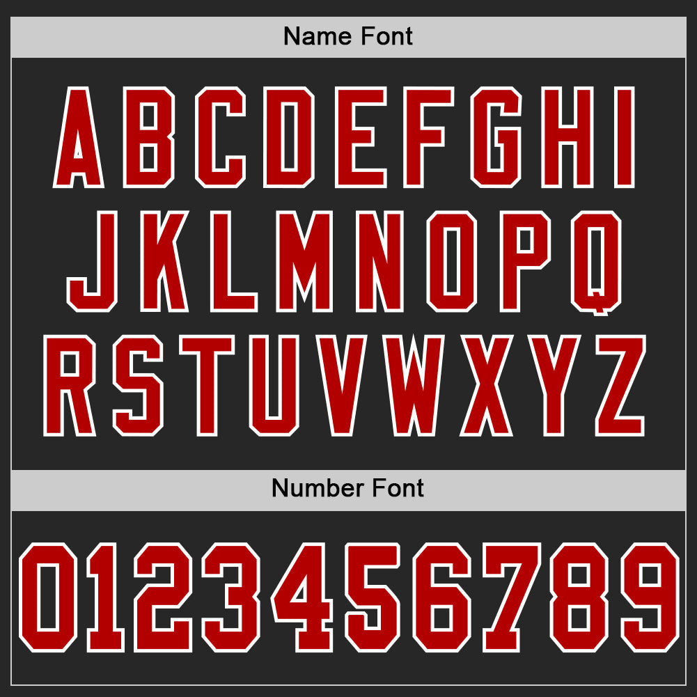 Custom Black Red-White Mesh Authentic Throwback Football Jersey view 4