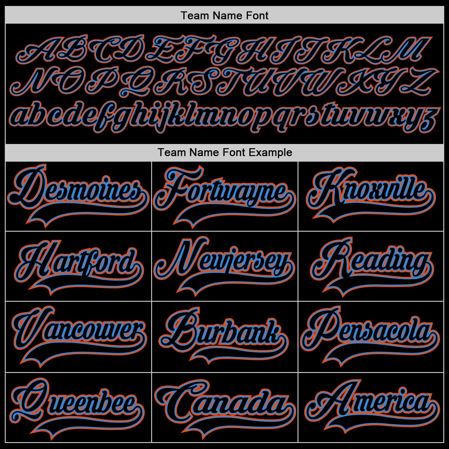 Custom Black Powder Blue-Orange Hockey Lace Neck Jersey view 4