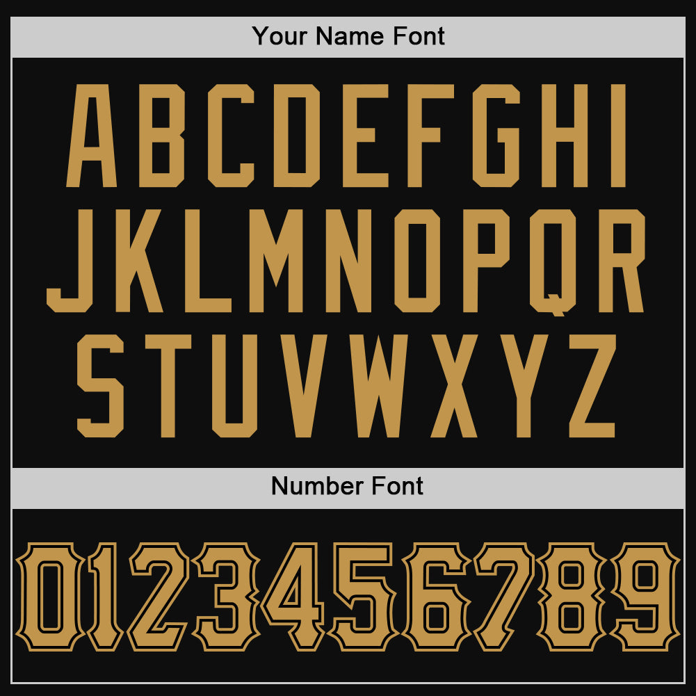Custom Black Old Gold Authentic Throwback Baseball Jersey view 5