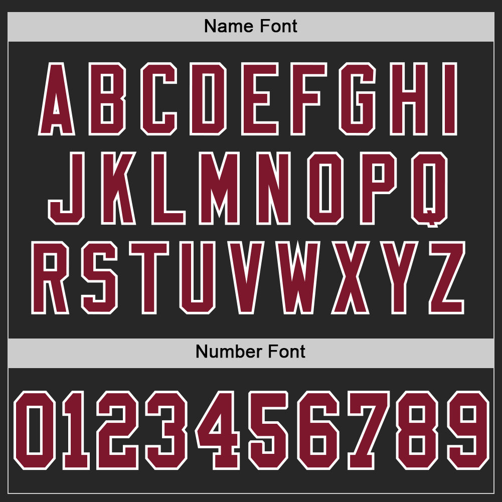 Custom Black Crimson-White Mesh Authentic Football Jersey view 4