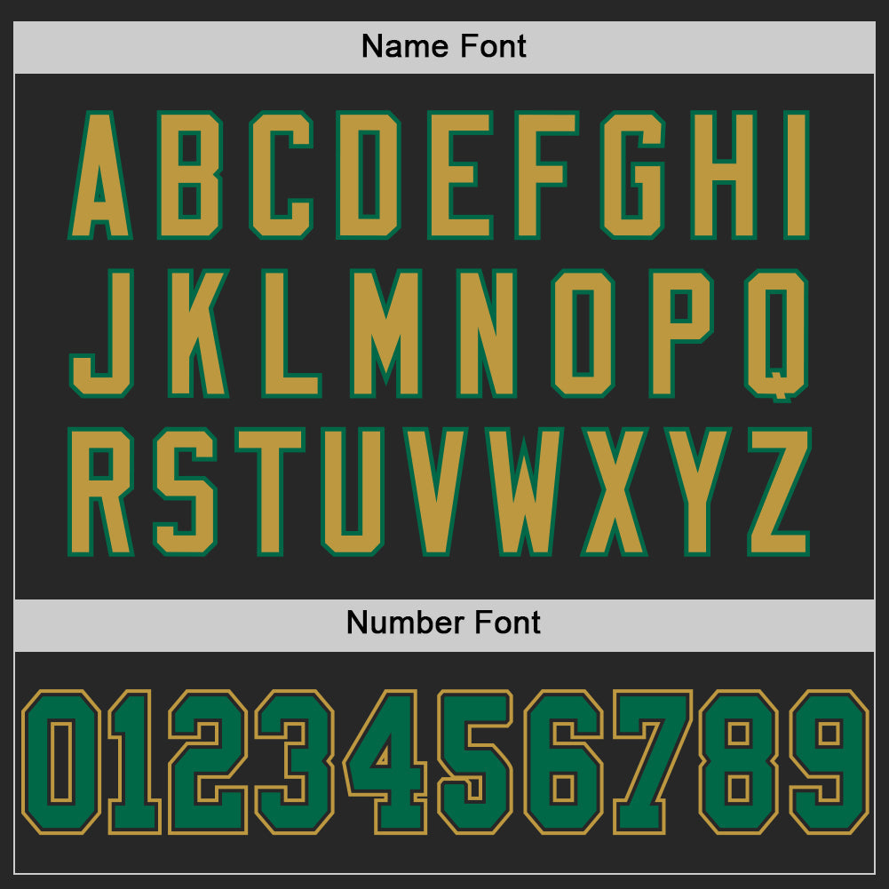 Custom Black Kelly Green-Old Gold Mesh Authentic Football Jersey view 4