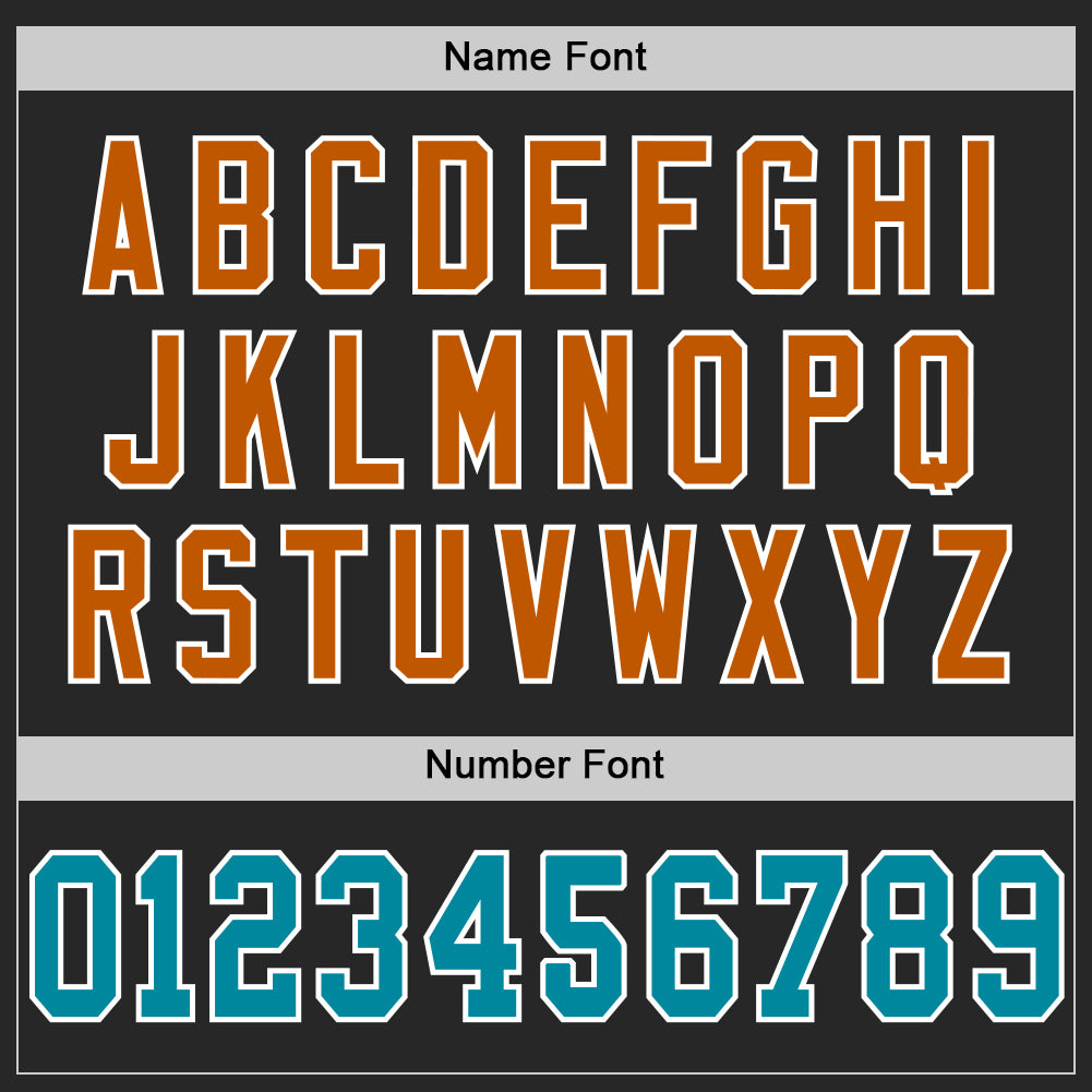 Custom Black Teal-Texas Orange Mesh Authentic Football Jersey view 4