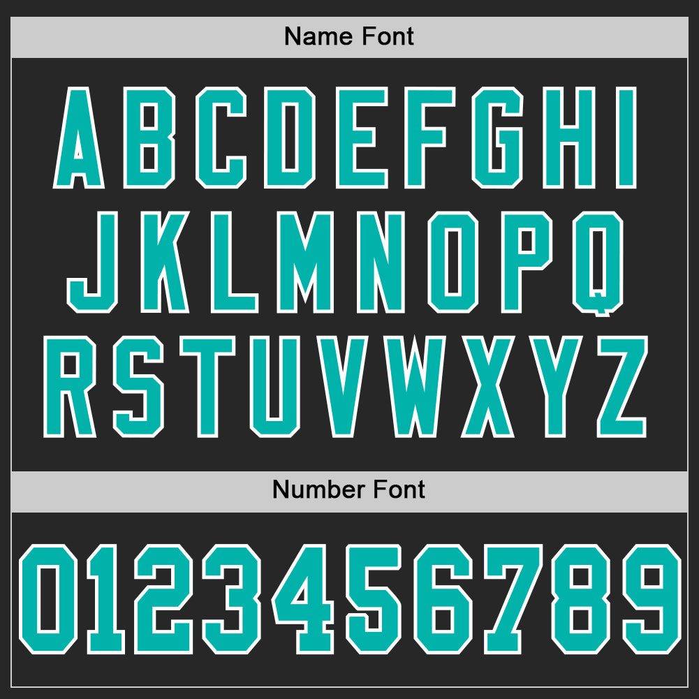 Custom Black Aqua-White Mesh Authentic Football Jersey view 4