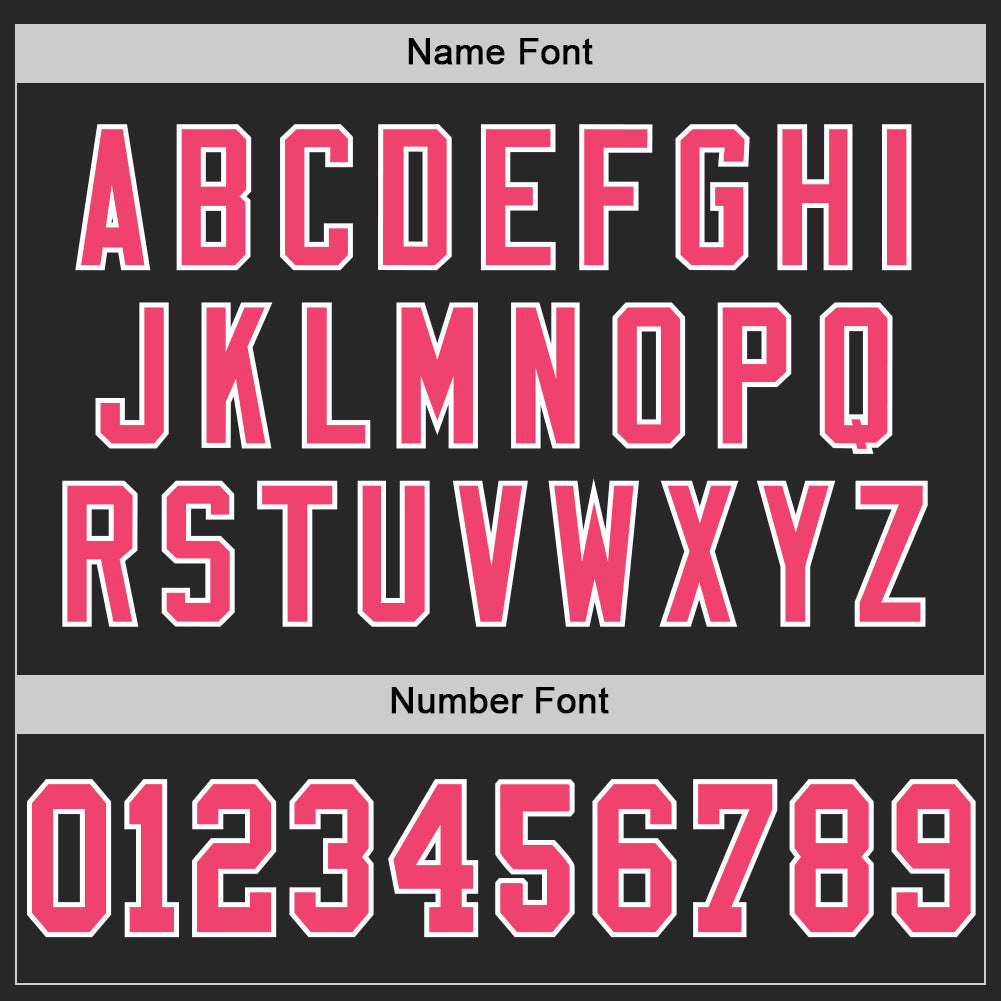 Custom Black Neon Pink-White Mesh Authentic Football Jersey view 4