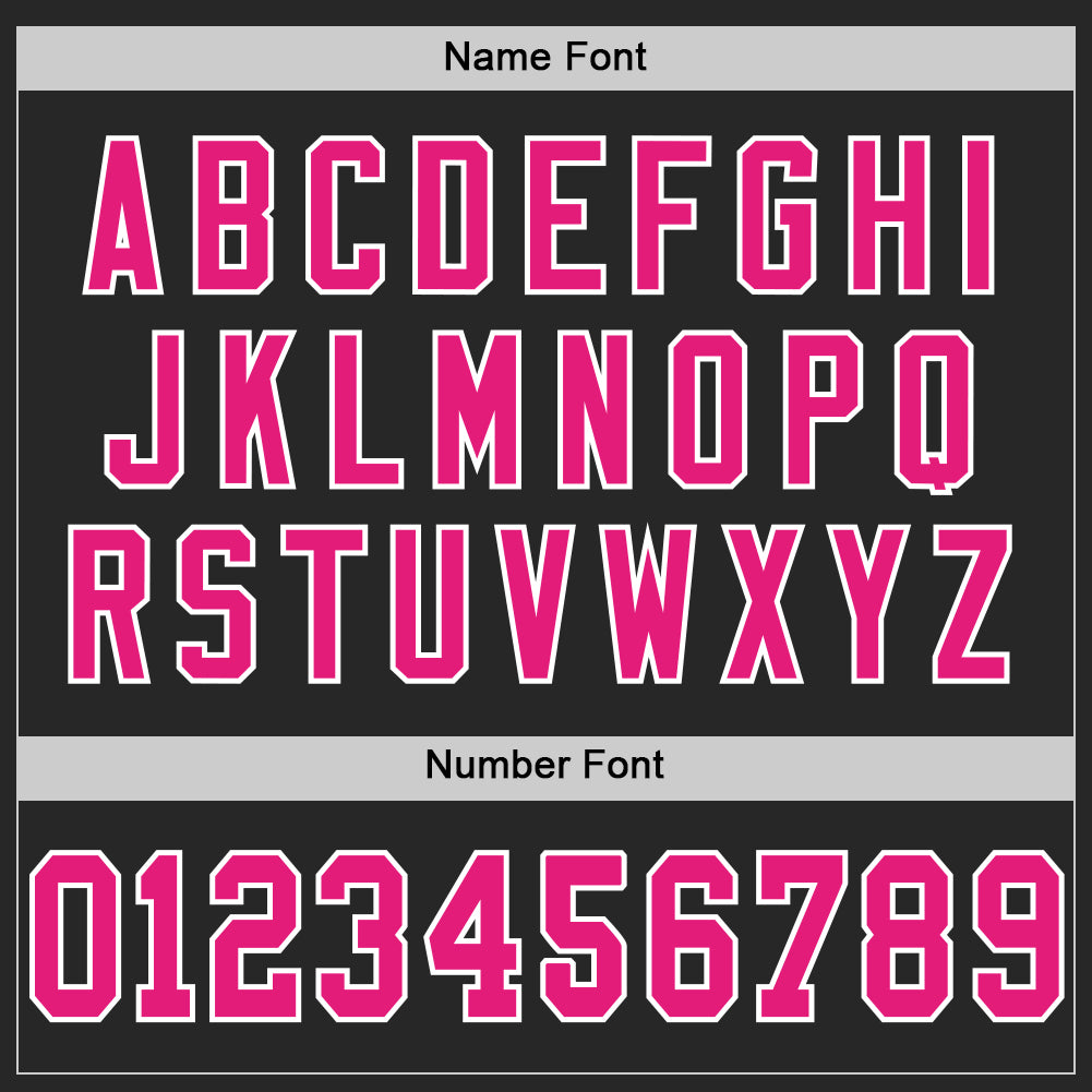 Custom Black Hot Pink-White Mesh Authentic Football Jersey view 4