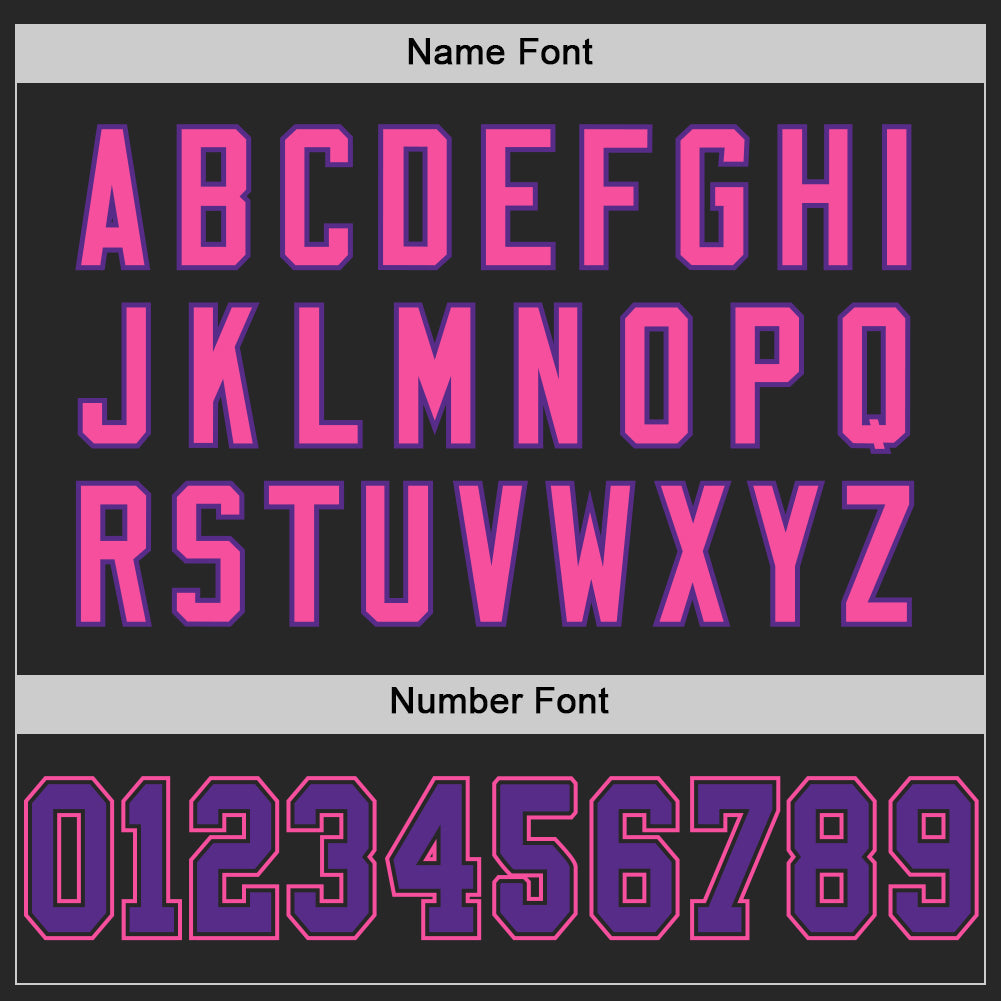 Custom Black Purple-Pink Mesh Authentic Football Jersey view 4
