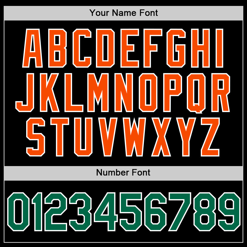 Custom Black Kelly Green-Orange Authentic Throwback Basketball Jersey view 4