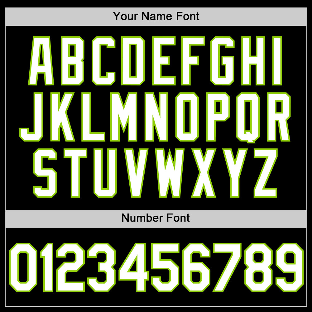 Custom Black White-Neon Green Authentic Throwback Basketball Jersey view 4