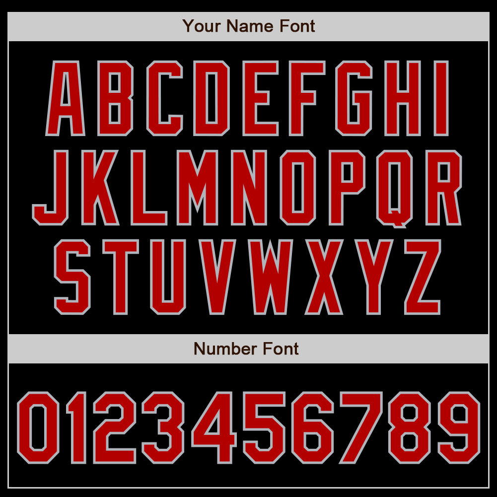 Custom Black Red-Gray Authentic Baseball Jersey view 4
