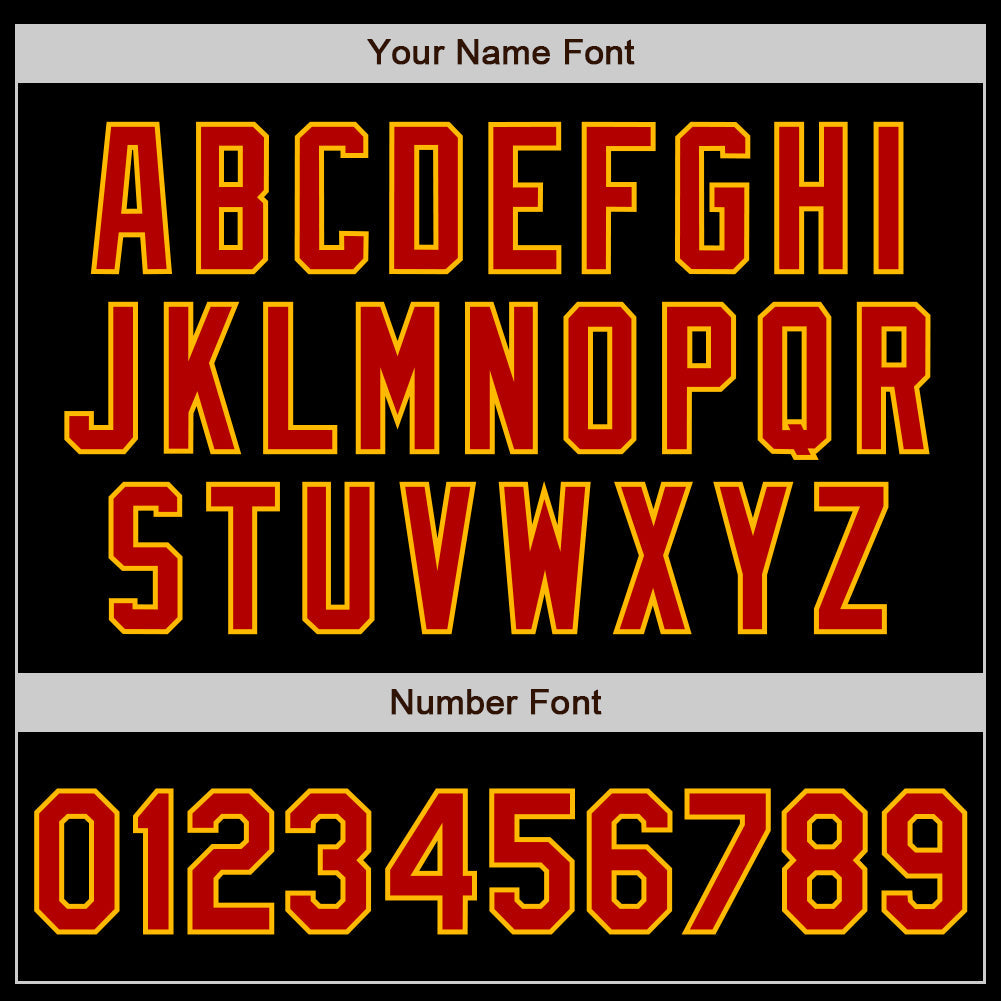 Custom Black Red-Gold Authentic Baseball Jersey view 8