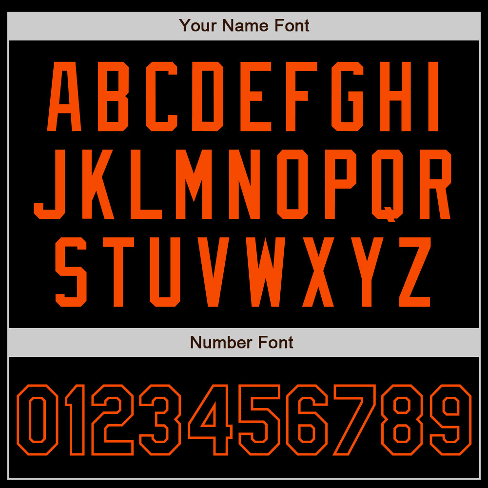 Custom Black Orange Authentic Baseball Jersey view 8