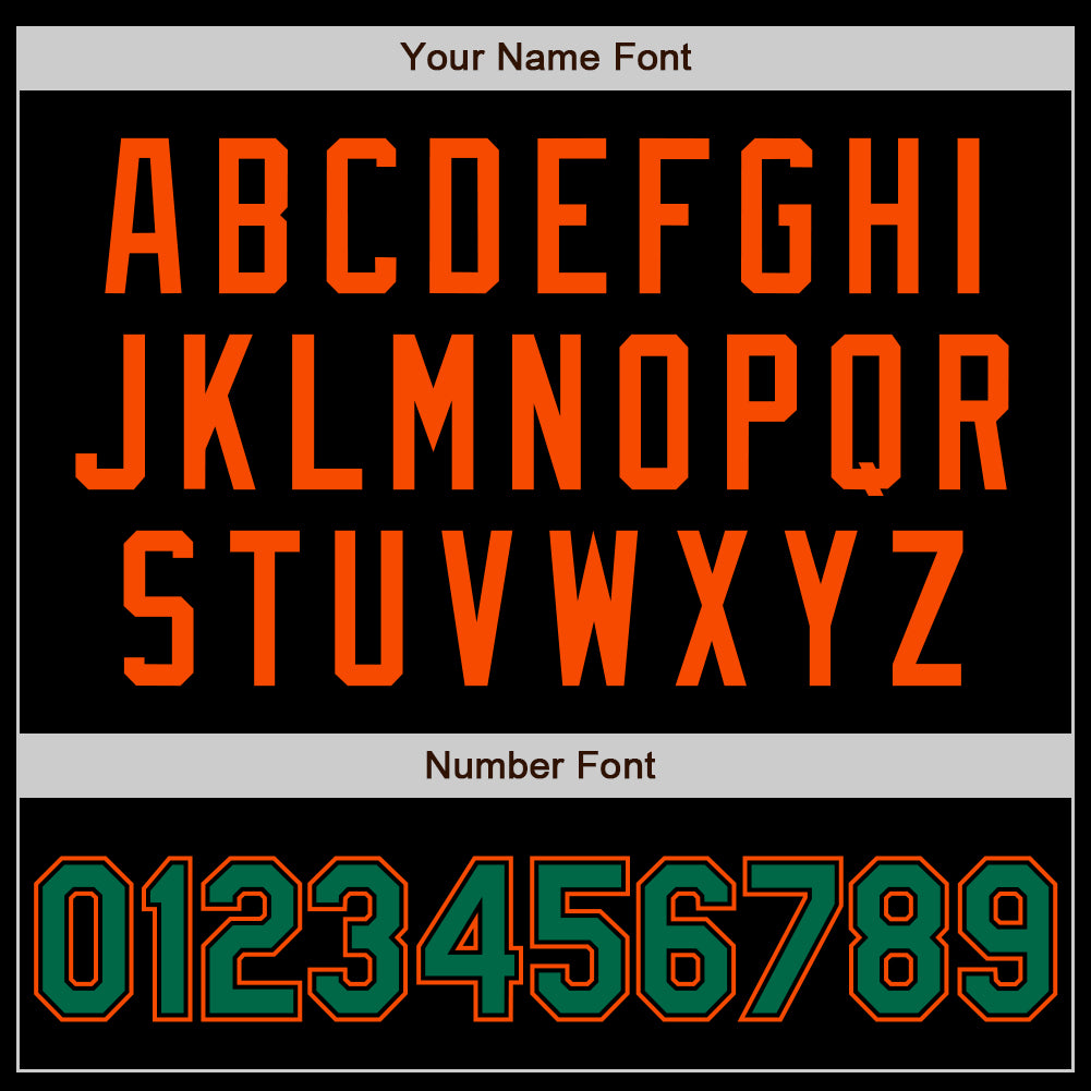 Custom Black Kelly Green-Orange Authentic Baseball Jersey view 8