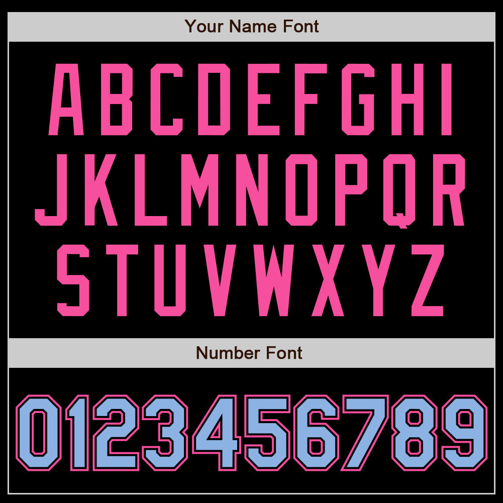 Custom Black Light Blue-Pink Authentic Baseball Jersey view 8