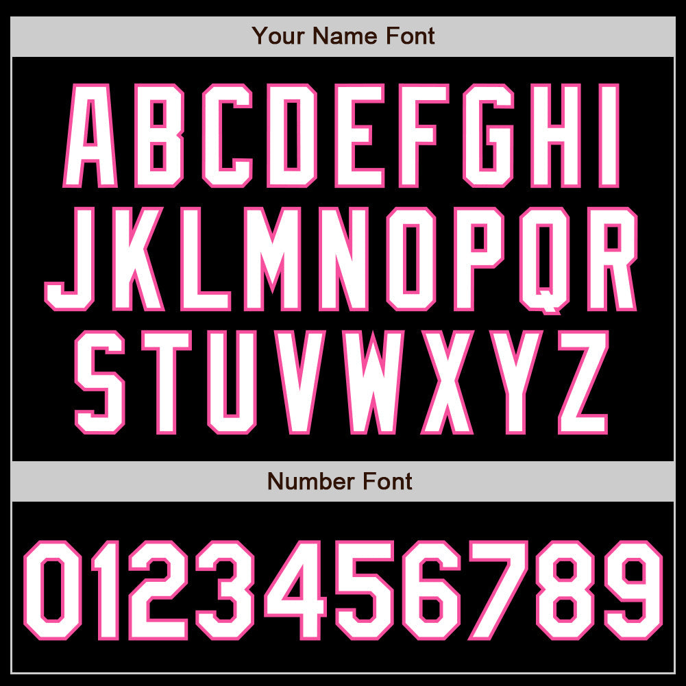 Custom Black White-Pink Authentic Baseball Jersey view 8