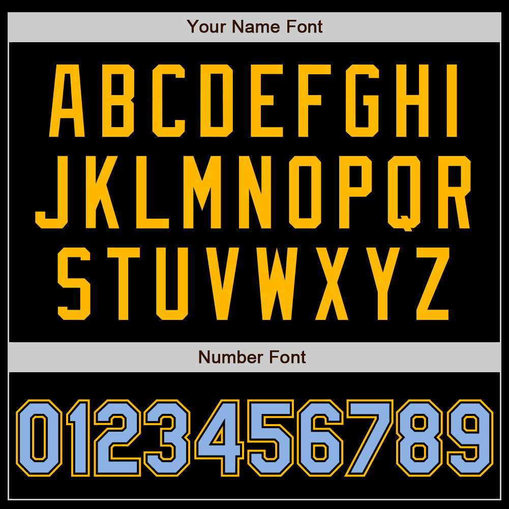 Custom Black Light Blue-Gold Authentic Baseball Jersey view 8