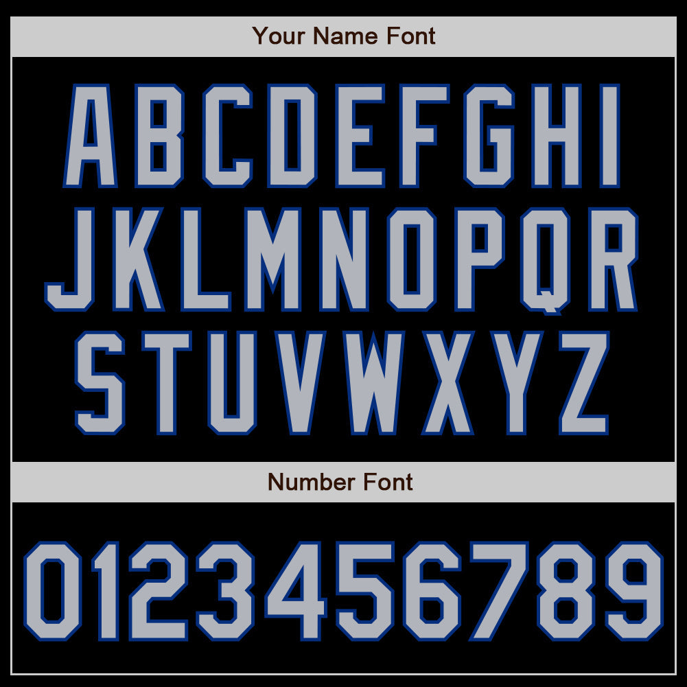 Custom Black Gray-Royal Authentic Baseball Jersey view 8
