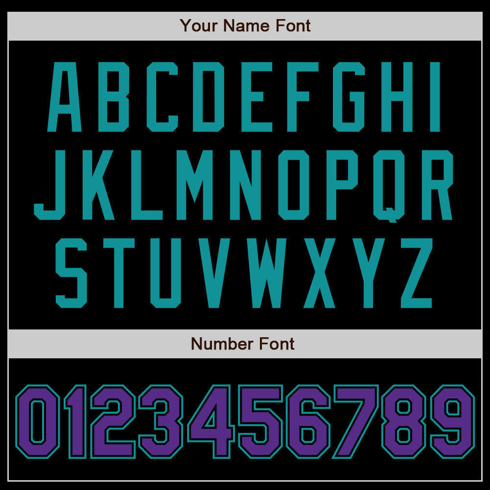 Custom Black Purple-Teal Authentic Baseball Jersey view 4