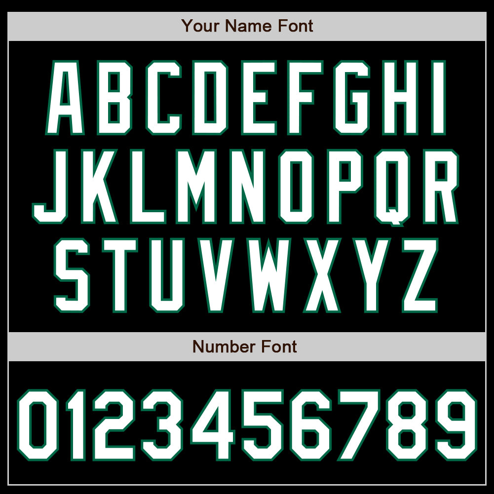 Custom Black White-Kelly Green Authentic Baseball Jersey view 8