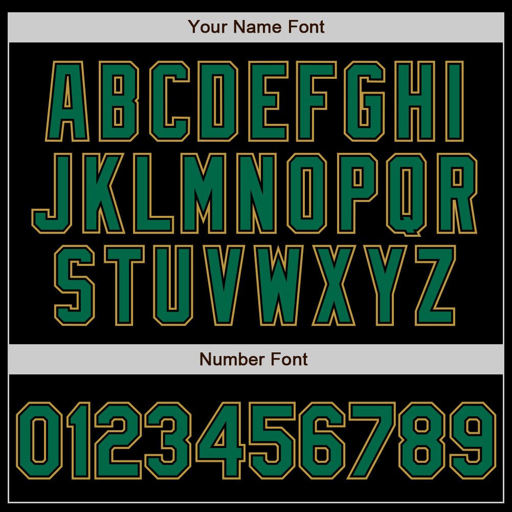 Custom Black Kelly Green-Old Gold Authentic Baseball Jersey view 8