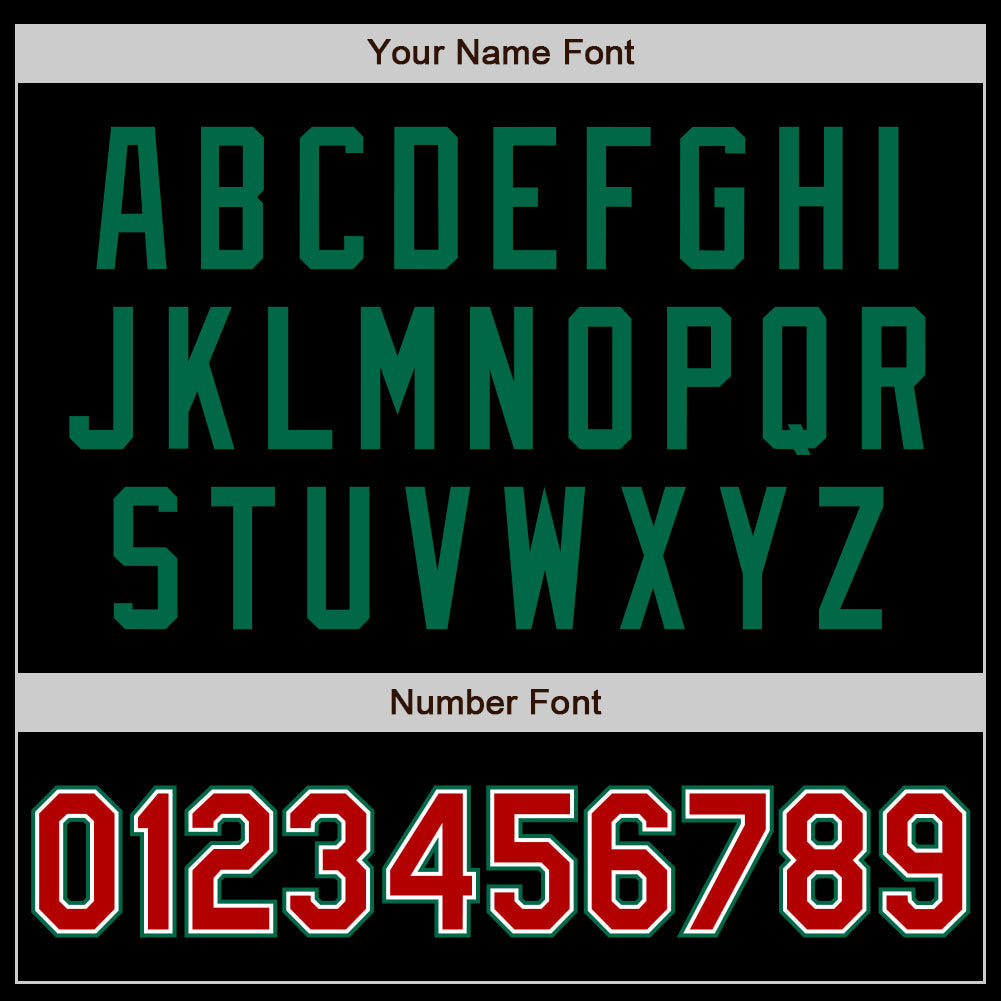 Custom Black Red-Kelly Green Authentic Baseball Jersey view 8