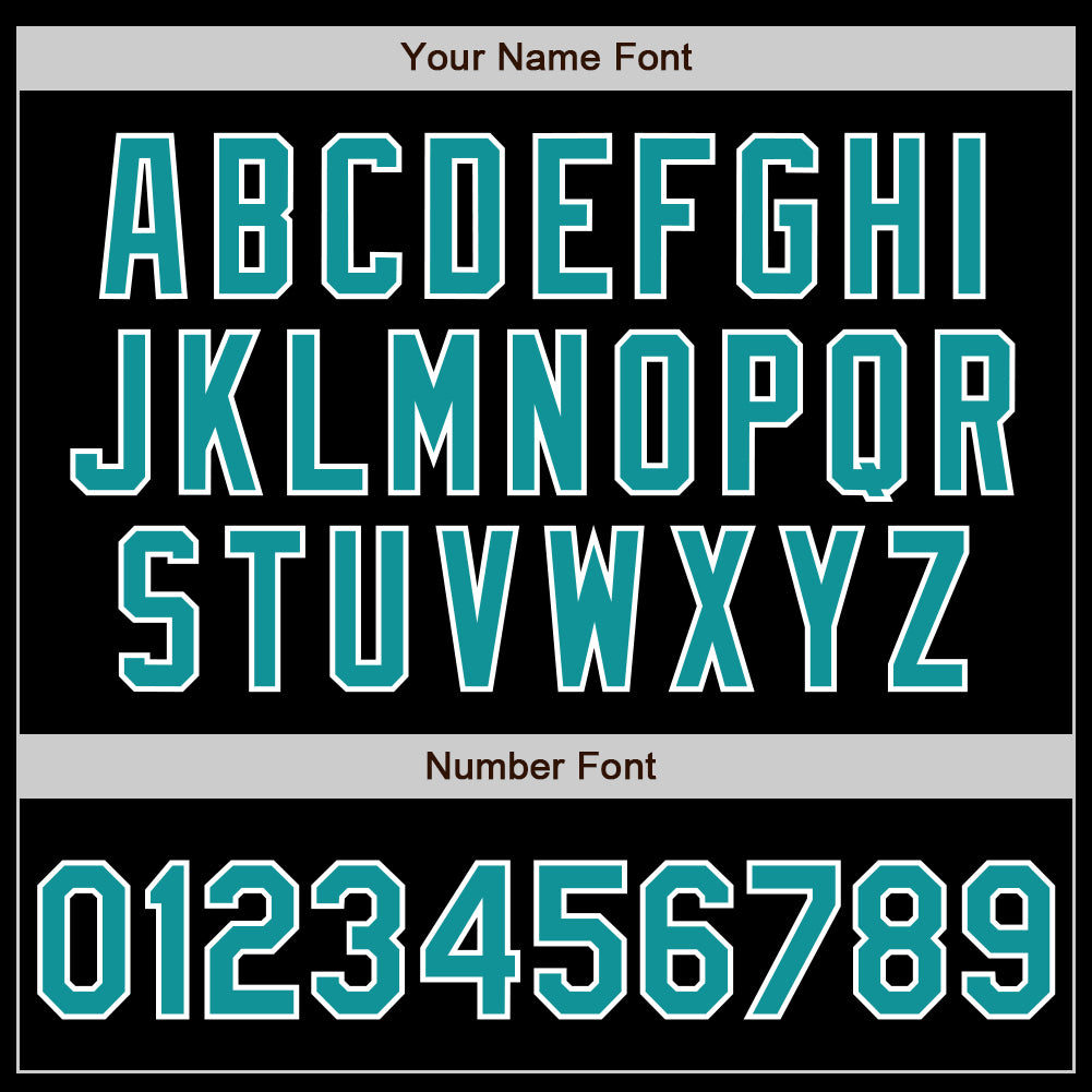 Custom Black Teal-White Authentic Baseball Jersey view 4
